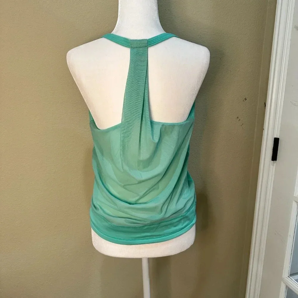 rare LULULEMON Mesh Back Drawstring Waist Athletic Tank Size 2-4